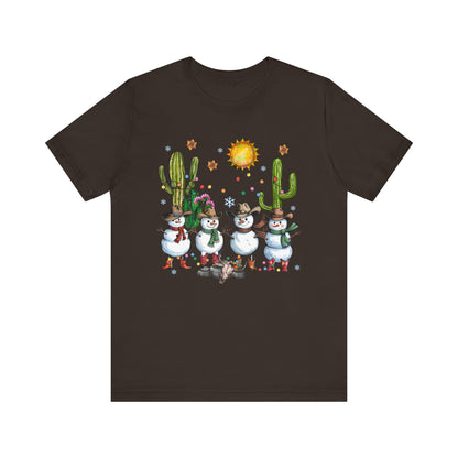 Snowman Cowboy Christmas Shirt – Western Howdy Holiday Tee for Kids & Boys
