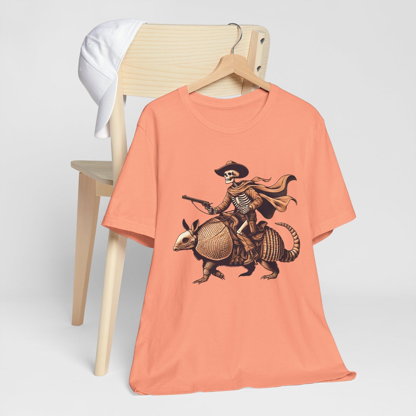 Cowboy Skeleton Riding Armadillo Shirt – Howdy Western Texas Rodeo Tee