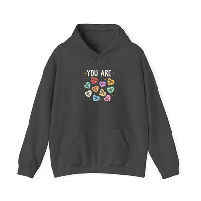 You Are Christian Hoodie – Bible Verse Conversation Heart Faith Pullover