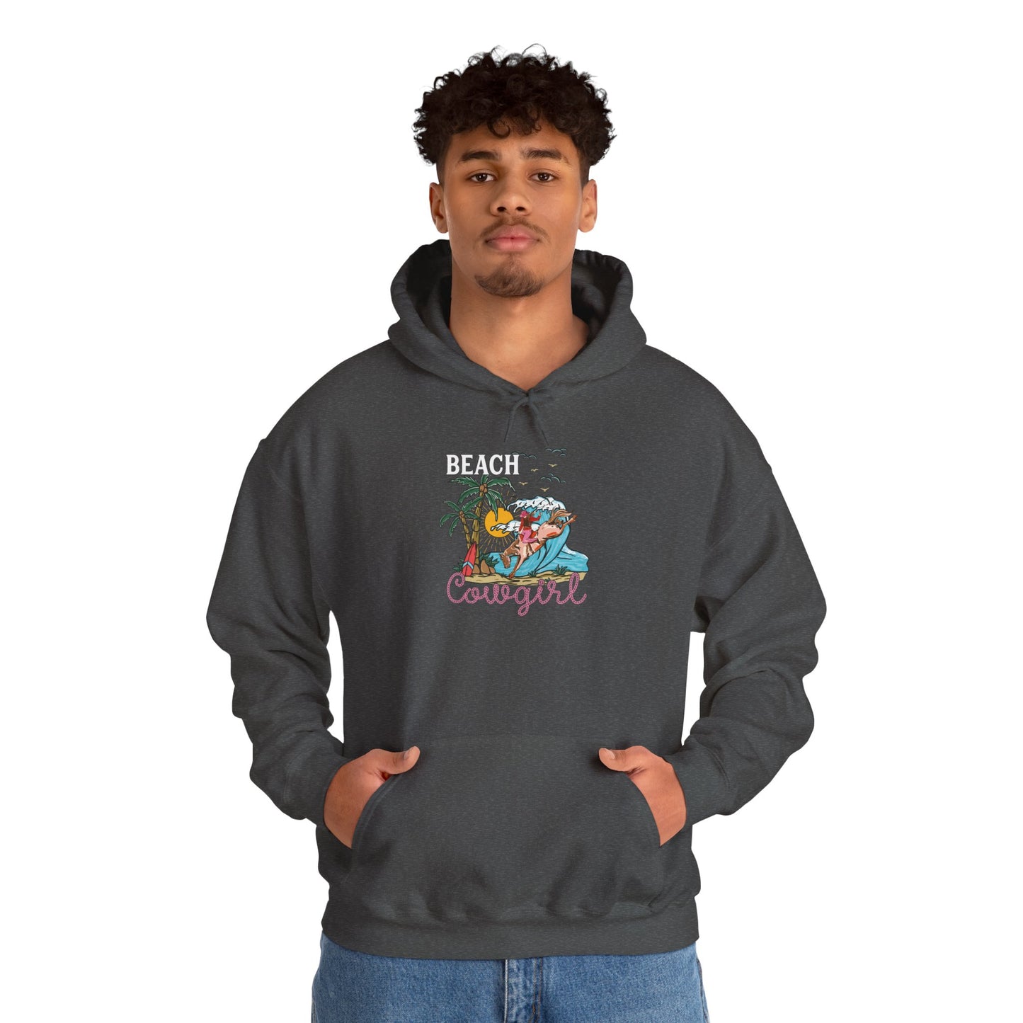 Beach Cowgirl Hoodie – Tropical Palm Tree Western Rodeo Texas Pullover