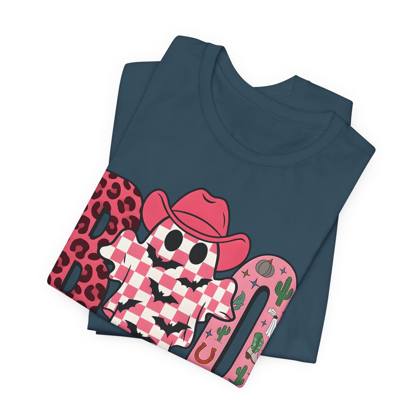 Pink BOO Shirt – Western Ghost Cowgirl Hat Halloween Tee