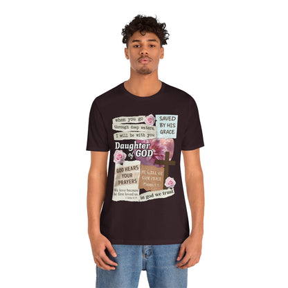 Daughter of God Shirt – Christian Floral Bible Verse Encouraging Faith Tee for Women