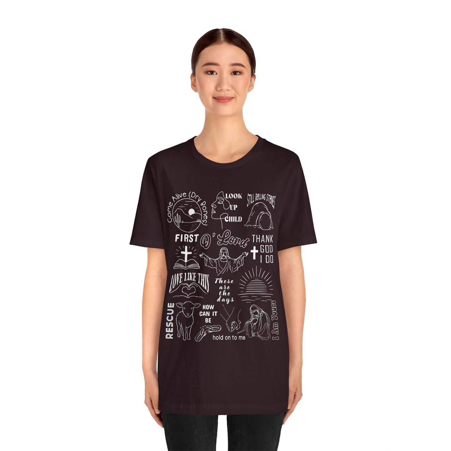 Christian Worship Lyric Quote Shirt – Inspirational Praise Collage Bible Verse Tee