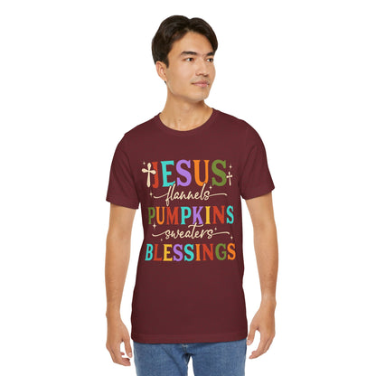 Jesus Flannels Pumpkins & Blessings Shirt – Christian Fall Thanksgiving Tee