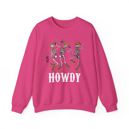 Howdy Cowboy Skeleton Sweatshirt – Western Dancing Boots Horse Pullover