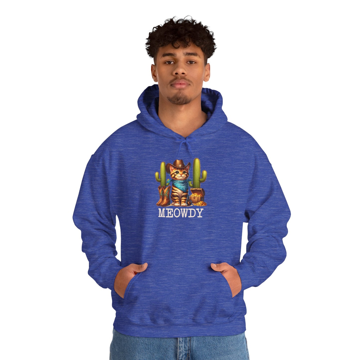 Meowdy Cowboy Cat Hoodie – Western Howdy Southern Country Cactus Pullover