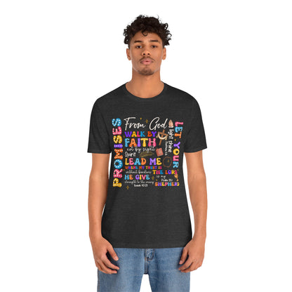 Walk by Faith Not by Sight Shirt – Christian 2 Corinthians 5:7 Groovy Scripture Tee