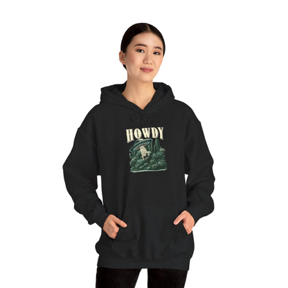 Howdy Cow Abduction Hoodie – Western UFO Rodeo Cactus Desert Texas Pullover