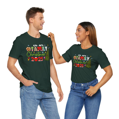 We Are Family Christmas Shirt – Matching Holiday Tee with Christmas Tree Lights