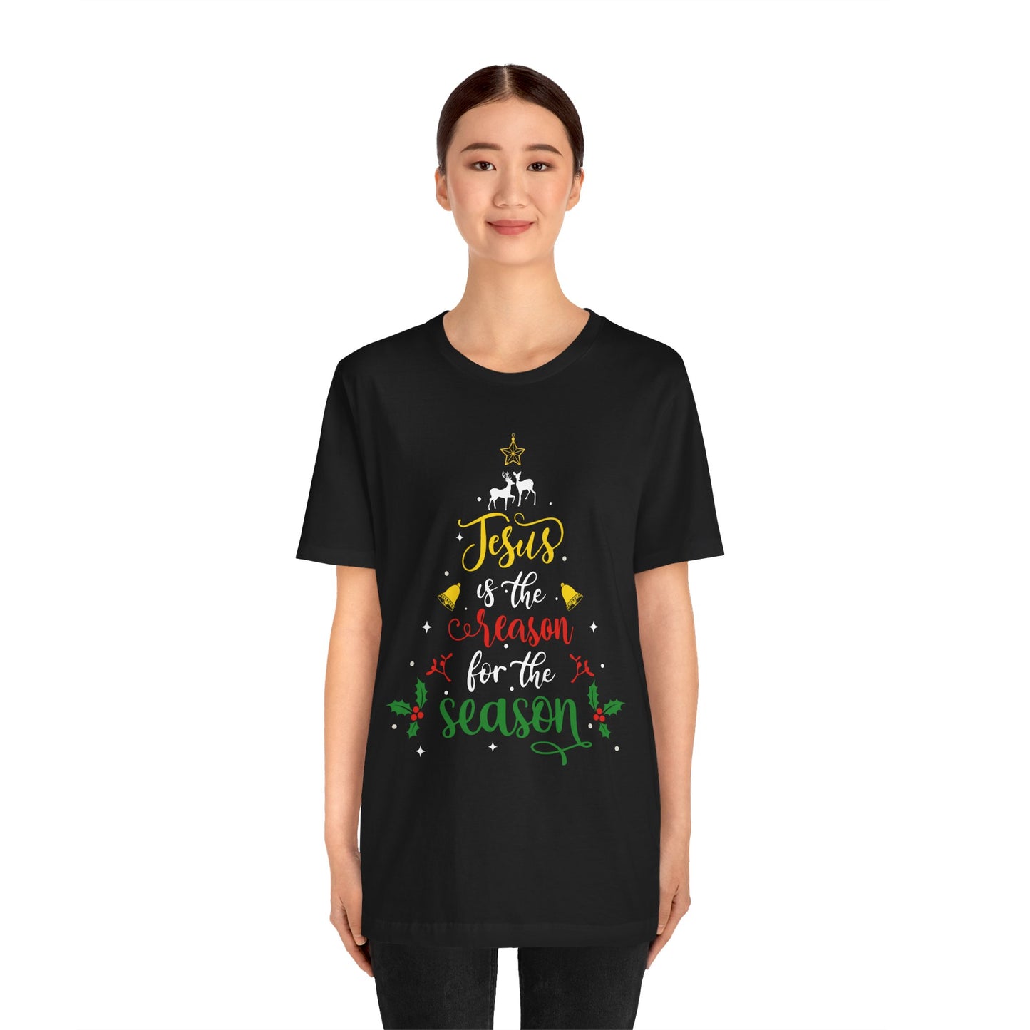 Jesus Is the Reason for the Season Shirt – Christian Christmas Tree Faith Tee