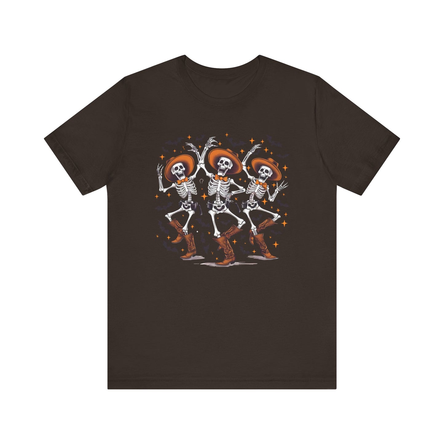 Dancing Skeleton Cowboy Western Rodeo Halloween Spooky Vibes T-Shirt