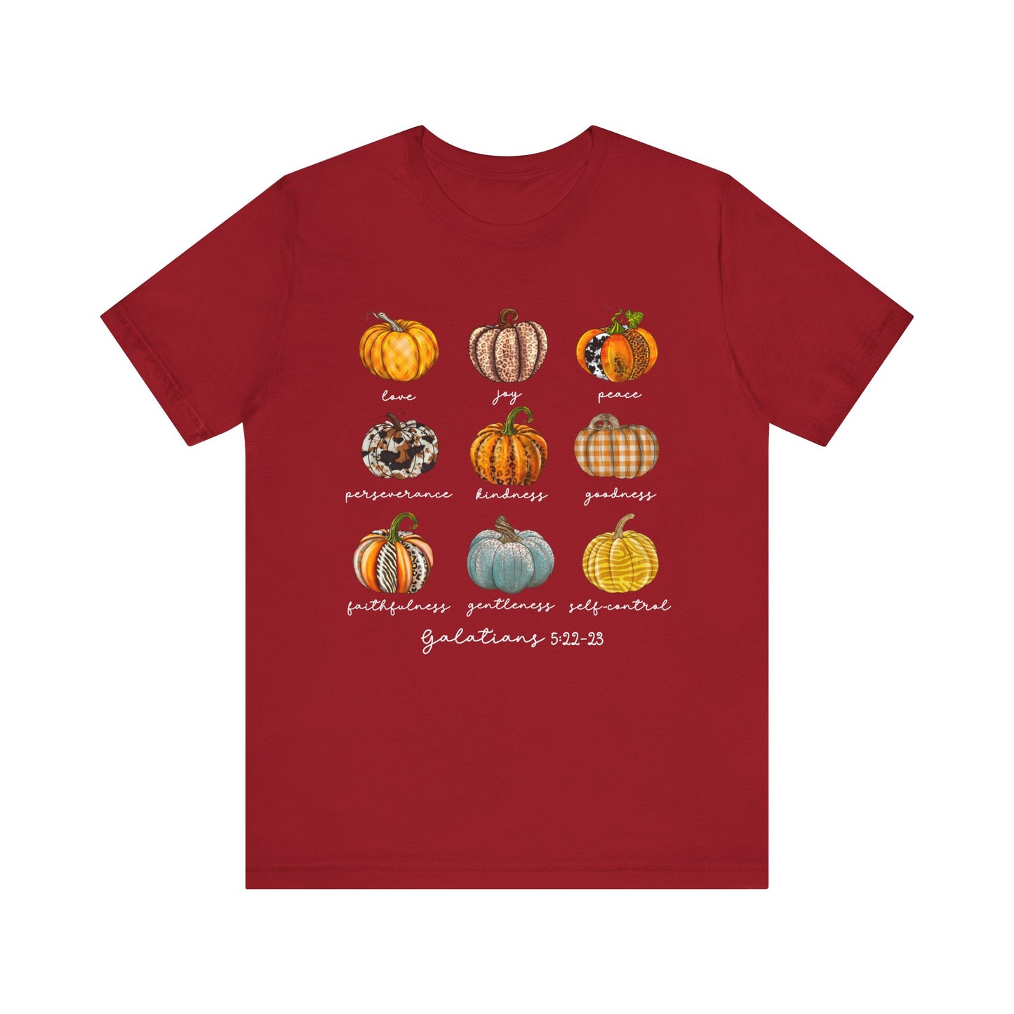 Pumpkin Buffalo Plaid Bible Verse Shirt – Galatians Christian Thanksgiving Tee