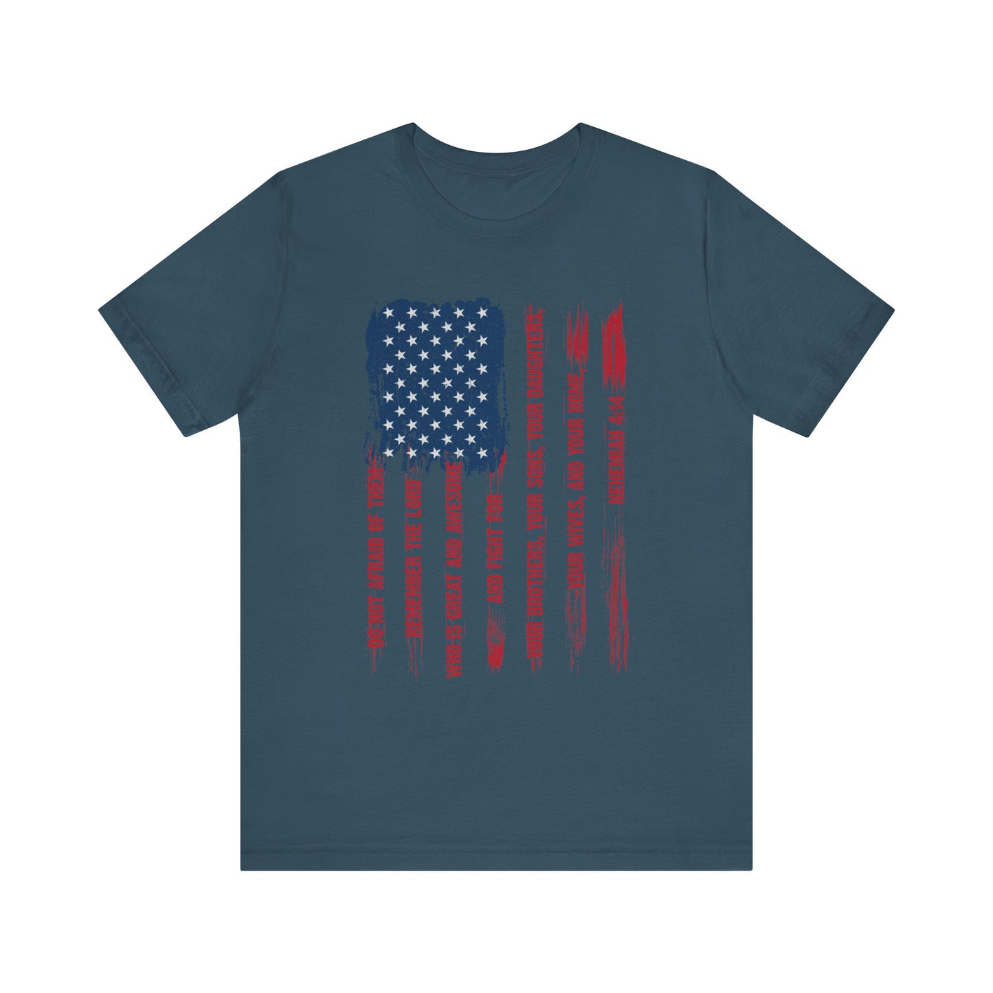 Legacy Dads Shirt – USA Flag Nehemiah 4:14 Christian Men’s Faith Tee