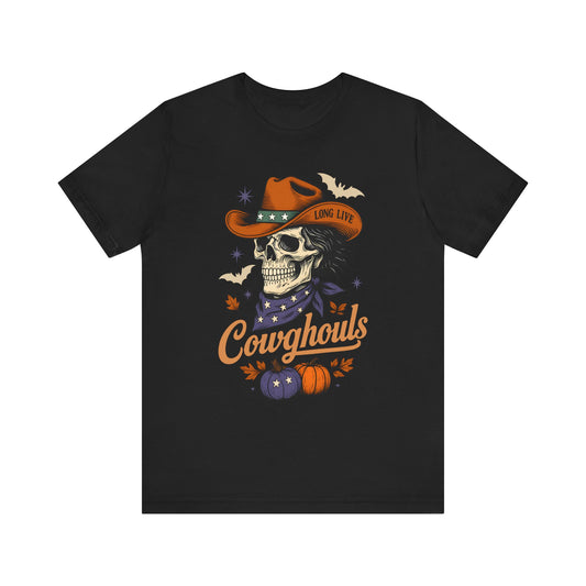 Cowghouls Shirt – Long Live Halloween Skeleton Cowboy Western Ghost Tee