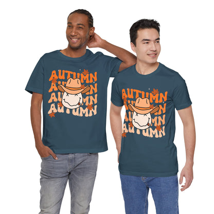 Retro Groovy Fall Shirt – Vintage 70s Smile Face Pumpkin Halloween Tee