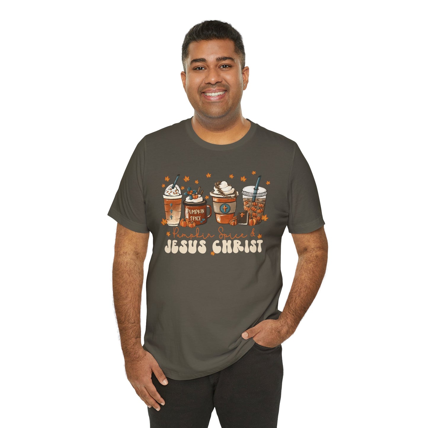 Coffee Pumpkin Spice & Jesus Christ Shirt – Christian Fall Latte Thanksgiving Tee