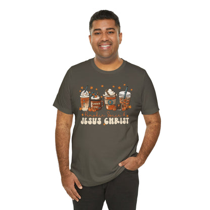 Coffee Pumpkin Spice & Jesus Christ Shirt – Christian Fall Latte Thanksgiving Tee