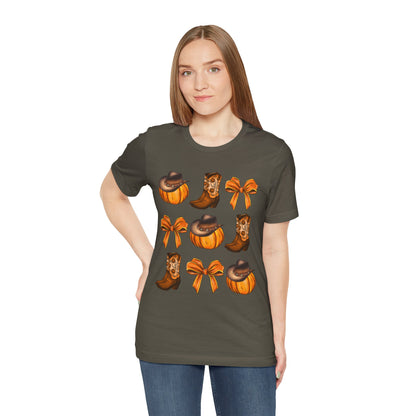 Howdy Pumpkin Shirt – Coquette Bow Cowgirl Western Fall Thanksgiving Tee