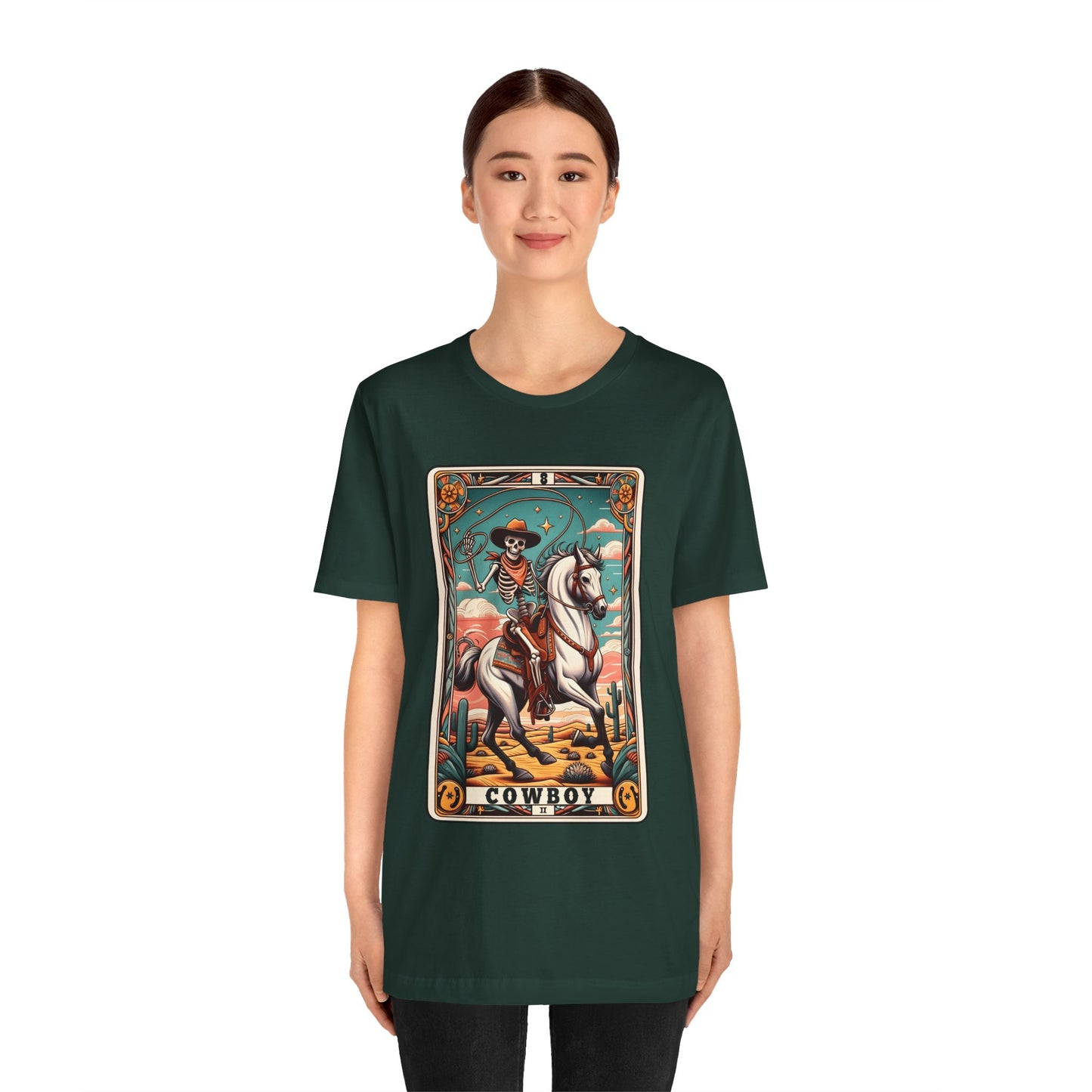 Cowboy Skeleton Tarot Card Shirt – Western Howdy Texas Rodeo Tee