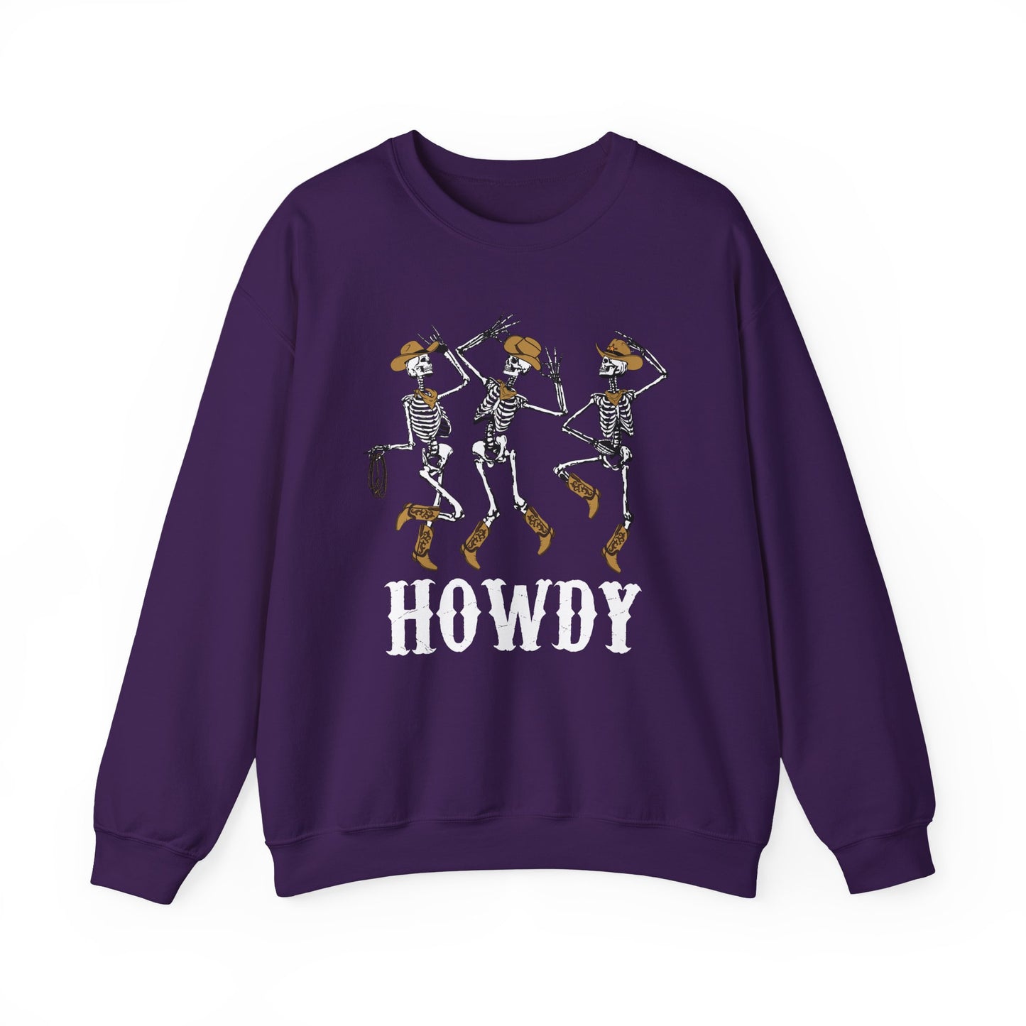 Howdy Cowboy Skeleton Sweatshirt – Western Dancing Boots Horse Pullover