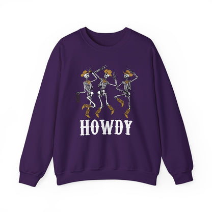 Howdy Cowboy Skeleton Sweatshirt – Western Dancing Boots Horse Pullover