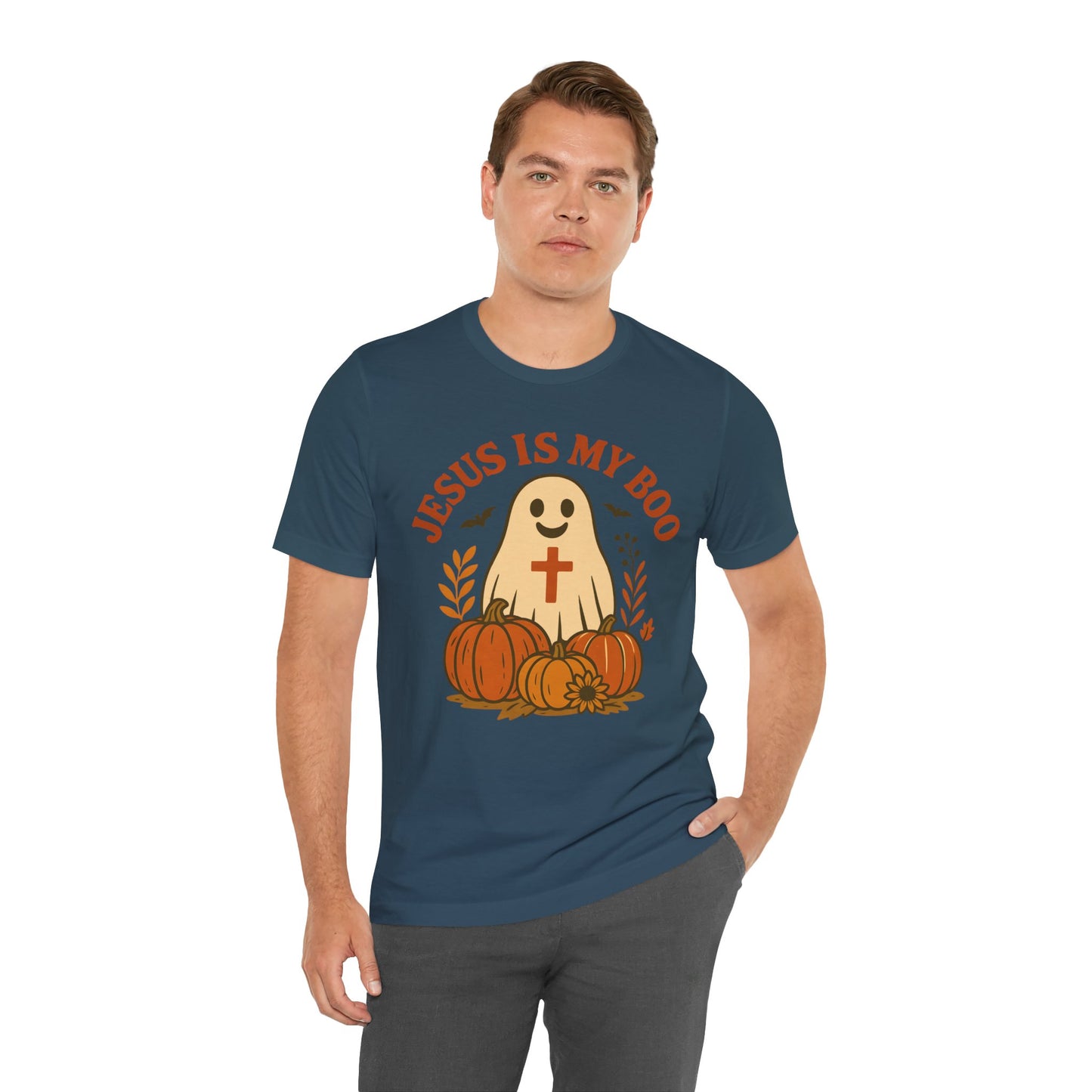 Jesus Is My Boo Shirt – Cute Christian Ghost Pumpkin Halloween Faith Tee