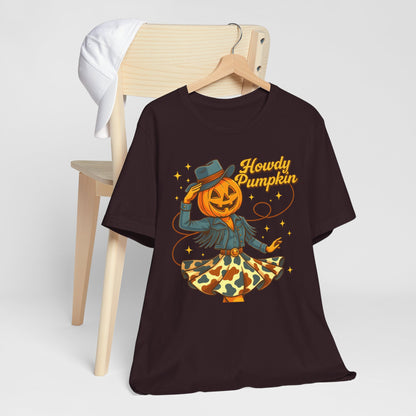 Howdy Pumpkin Shirt Cute Cowgirl Halloween Tee Western Fall Outfit for Women
