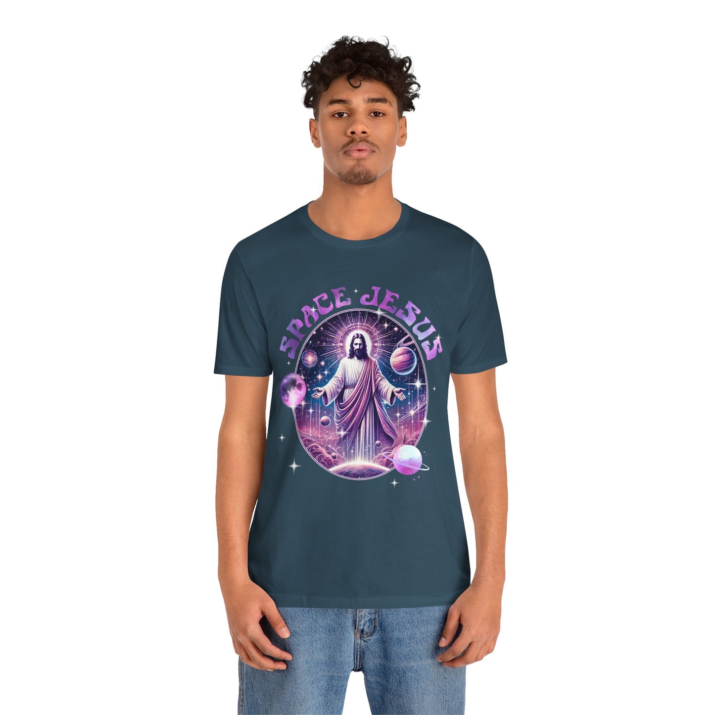 Space Jesus Galaxy Shirt – Cosmic Christian Planet Faith Graphic Unisex Tee