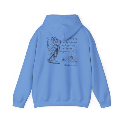 Hem of His Garment Hoodie – Matthew Bible Verse Christian Faith Pullover