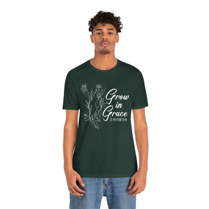 Grow in Grace Shirt – 2 Peter 3:18 Floral Christian Faith Bible Verse Tee