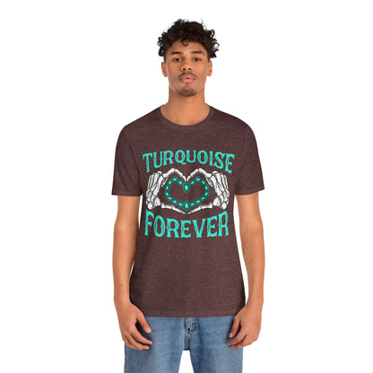 Western Turquoise Forever Shirt – Gemstone Skeleton Hand Heart Rodeo Tee