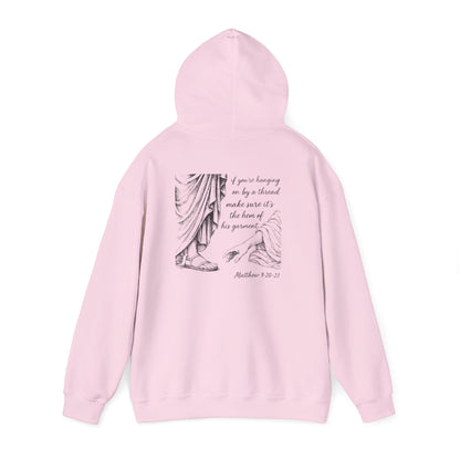 Hem of His Garment Hoodie – Matthew Bible Verse Christian Faith Pullover