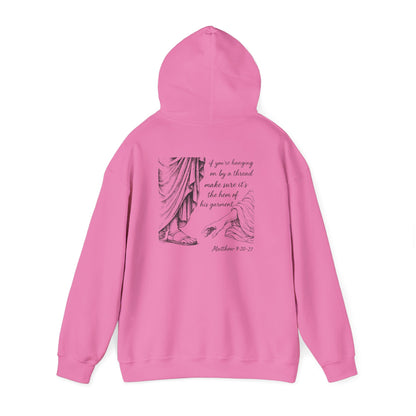 Hem of His Garment Hoodie – Matthew Bible Verse Christian Faith Pullover