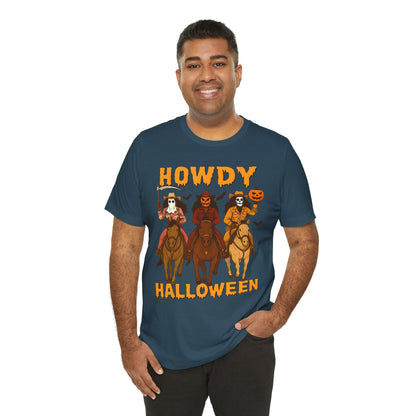 Howdy Halloween Shirt – Spooky Western Skeleton Cowboy Riders Tee, Funny Rodeo Fall Outfit