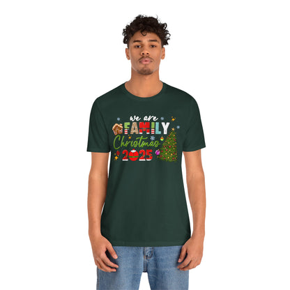 We Are Family Christmas Shirt – Matching Holiday Tee with Christmas Tree Lights