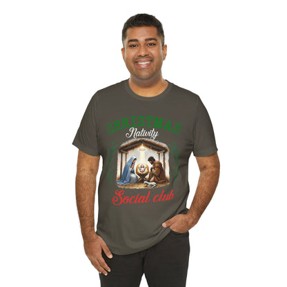 Christmas Nativity Social Club Shirt – Christian Nativity Scene Holiday Tee
