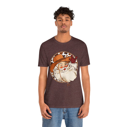 Retro Christmas Cowboy Santa Shirt – Groovy Western Howdy Holiday Tee