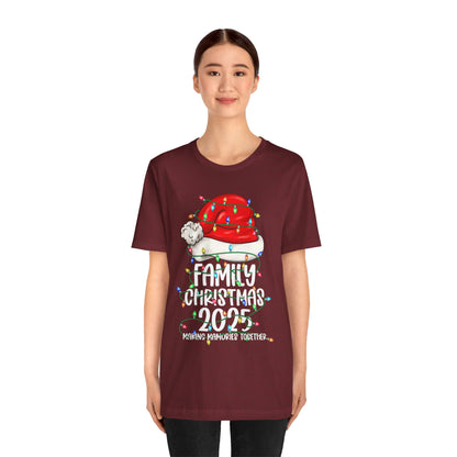 Family Christmas 2025 Shirt – Santa Hat & String Lights Matching Holiday Tee