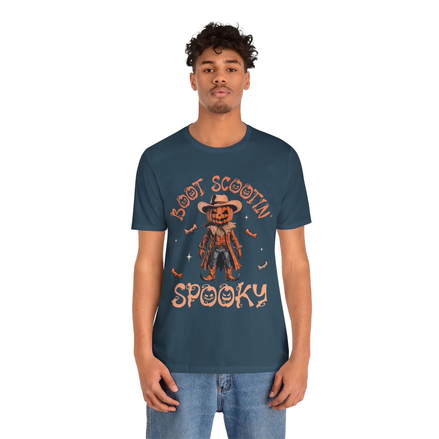 Boot Scootin’ Spooky Shirt – Funny Cowboy Pumpkin Head Western Halloween Tee