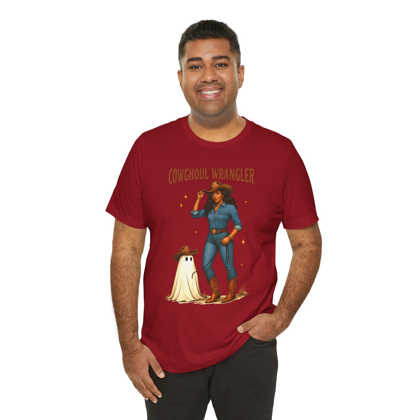 Cowghoul Wrangler Shirt Western Cowgirl Cowboy Ghost Halloween Tee, Spooky Rodeo Fall Outfit