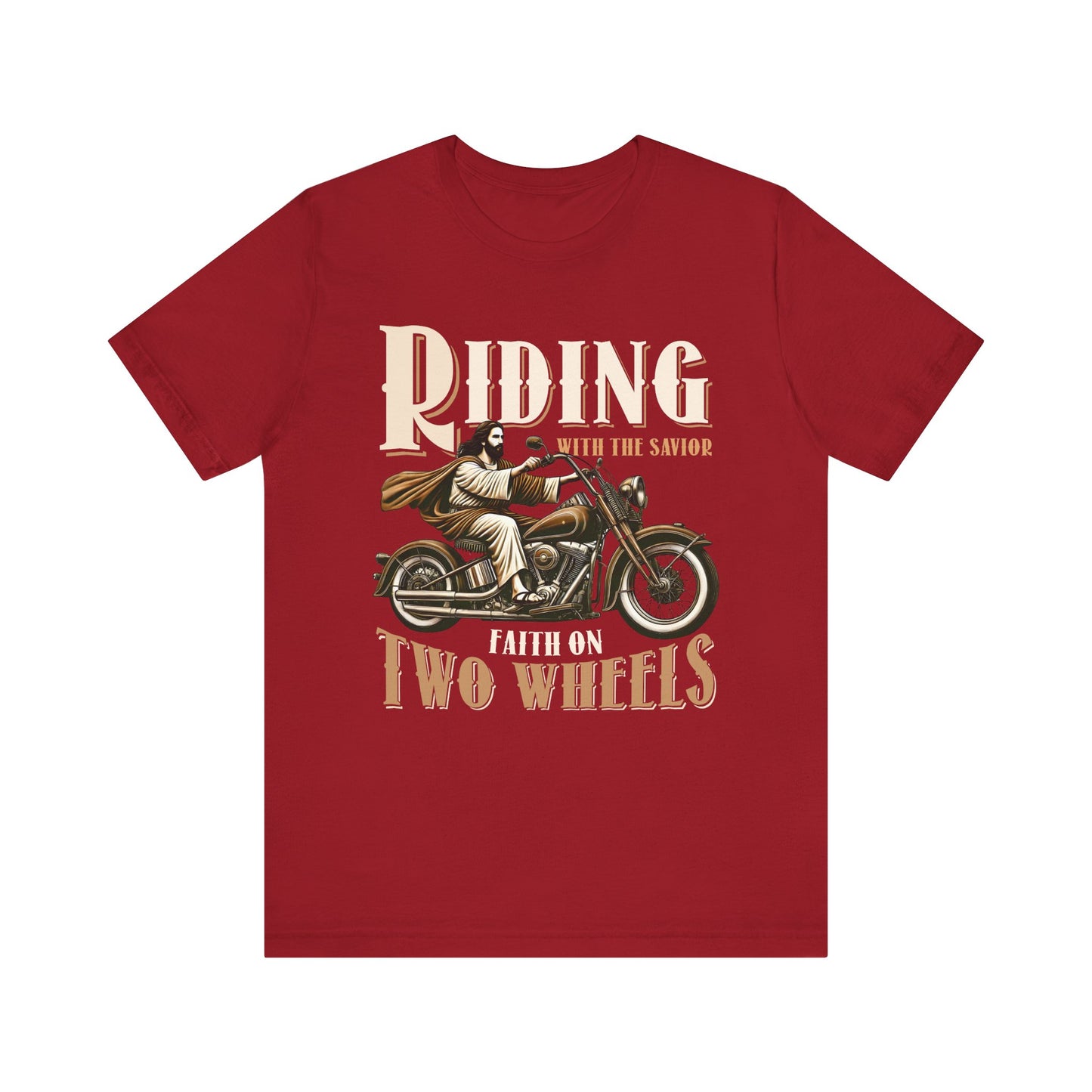 Riding With the Savior Shirt – Christian Biker Motorcycle Faith Graphic Tee