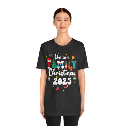 We Are Family Christmas 2025 Shirt – Groovy Snowman & Xmas Tree Matching Tee