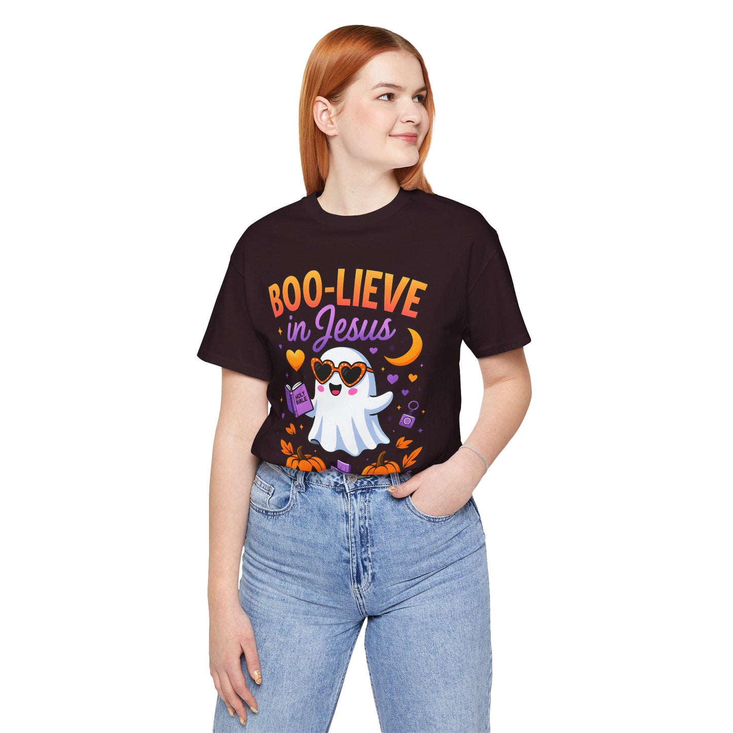 Boo-lieve in Jesus Shirt – Pastel Ghost Funny Christian Halloween Faith Tee