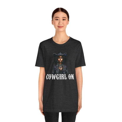Cowgirl on Black Shirt – Howdy Southern Western Rodeo Texas Tee