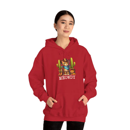 Meowdy Cowboy Cat Hoodie – Western Howdy Southern Country Cactus Pullover