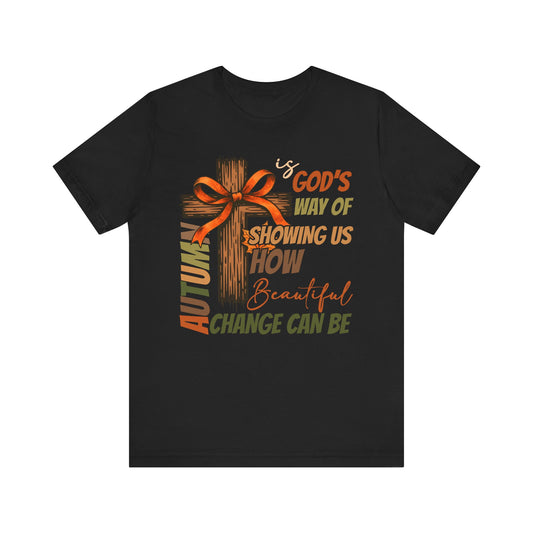 Autumn Is God’s Way Shirt – Coquette Bow Christian Cross Fall Thanksgiving Tee