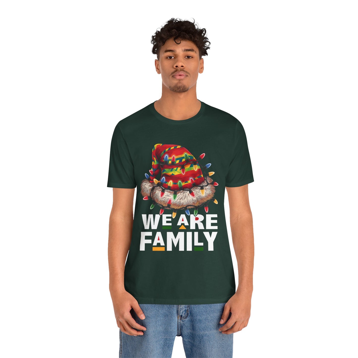 We Are Family Black Christmas Shirt – Afrocentric Matching Holiday Melanin Tee