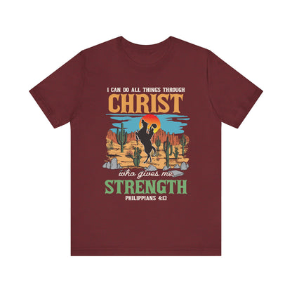 I Can Do All Things Through Christ Shirt – Western Rodeo Christian Tee