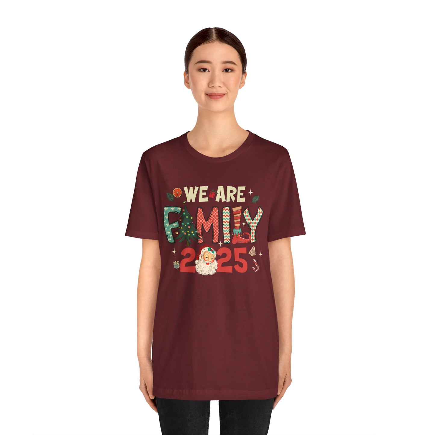 Vintage We Are Family Christmas Shirt – Retro Santa & Tree Matching Holiday Tee