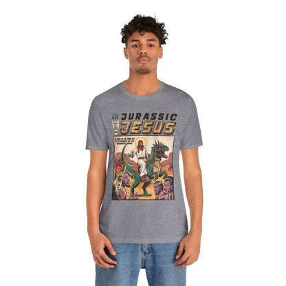 Jurassic Jesus Shirt – Dino-Riding Savior Comic Book Christian Tee